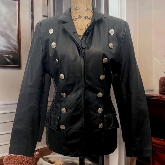 NWOT Vintage Genuine Leather Soldier/Military Jacket Lg - Picture 3 of 9